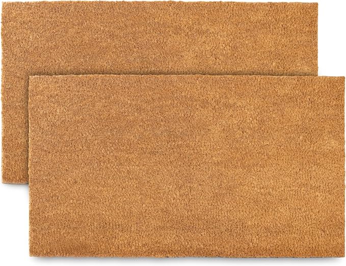 MAINEVENT Plain Coir Doormat Bulk 30x17 Inch, 2 Pack Door Mat Coir Outdoor by MainEventUSA