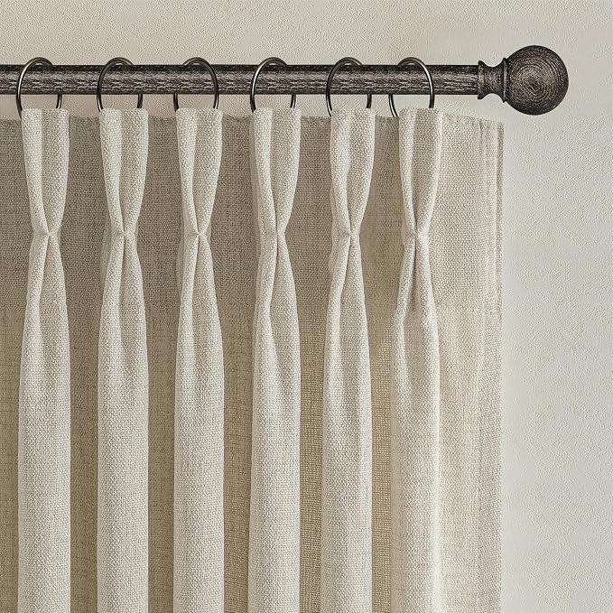 Warm Beige Light Filtering Curtains 63 Inches Long by PleatedDrapes