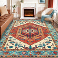 SERISSA Boho Area Rug 8x10 Orange, Washable Large Rugs by SERISSAHomeDecorCollection