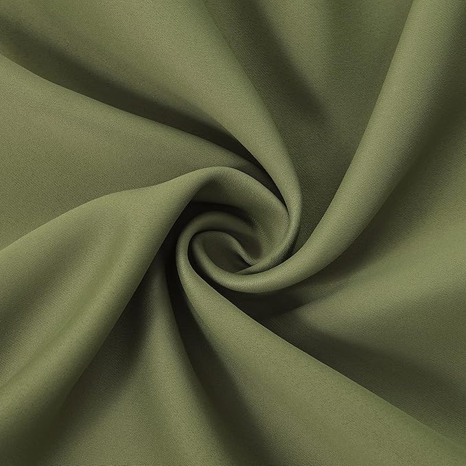 LEMOMO Olive Blackout Curtains/52 x 95 Inch/Set of 2 Panels Thermal Insulated - Image 6