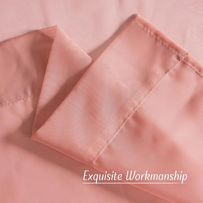 NICETOWN Coral Pink Sheer Window Curtains - Image 6
