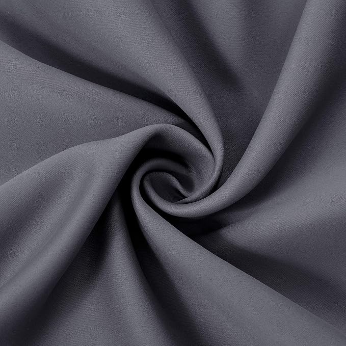 LEMOMO Grey Blackout Curtains/52 x 45 Inch/Set of 2 Panels Room Darkening Short - Image 5
