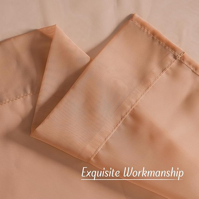 NICETOWN Voile Sheer Terracotta Curtains 96 inches Long 2 Panels Set, Grommet - Image 6