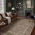 8x10 Brown Vintage Floral Washable Area Rug by HUGEAR