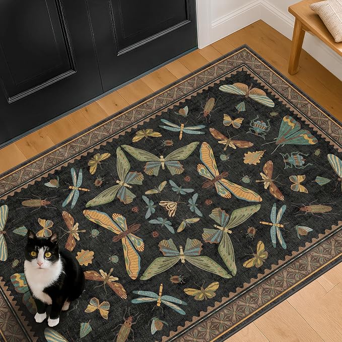 Hazo Haus Black Front Door Mat Indoor Entrance Non Slip Washable - Image 8