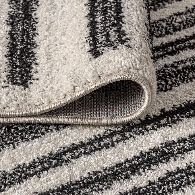 JONATHAN Y Khalil Modern Berber Stripe Cream/Black Runner Rug, Contemporary - Image 5