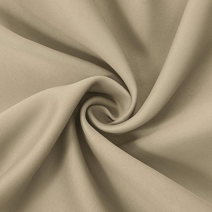 LEMOMO Beige Blackout Curtains/42 x 84 Inch/Set of 2 Panels Room Darkening - Image 8