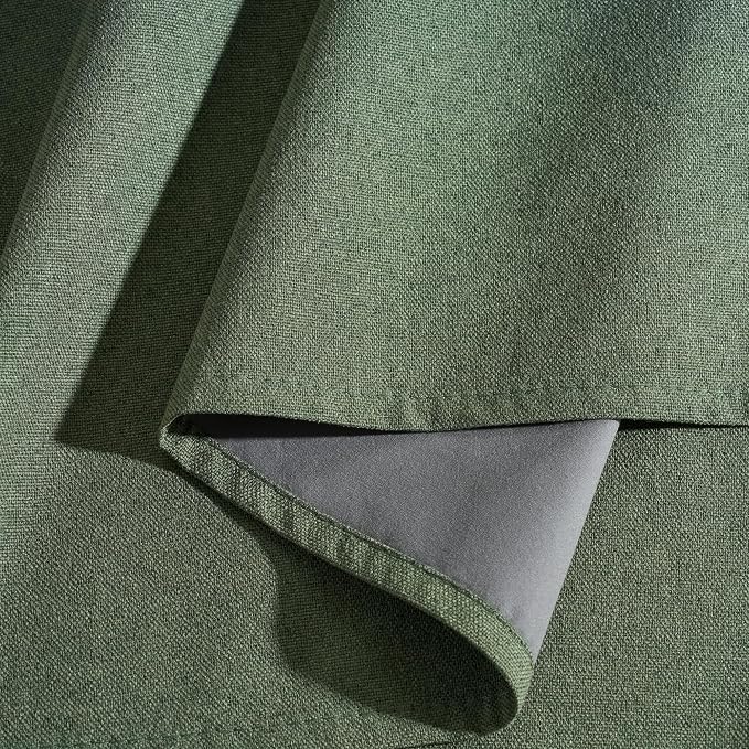 RYB HOME Forest Green 100% Blackout Linen Curtains 96 Length 52 Width, Privacy - Image 5