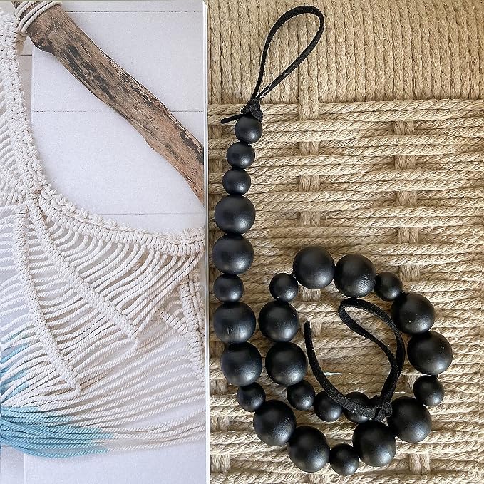 4 Pieces Wood Bead Curtain Tieback Boho Curtain Tiebacks Curtain Holdbacks - Image 7