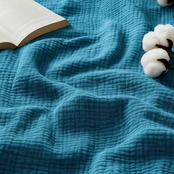 Bedsure 100% Cotton Muslin Throw Blanket Twin XL by BEDSURE
