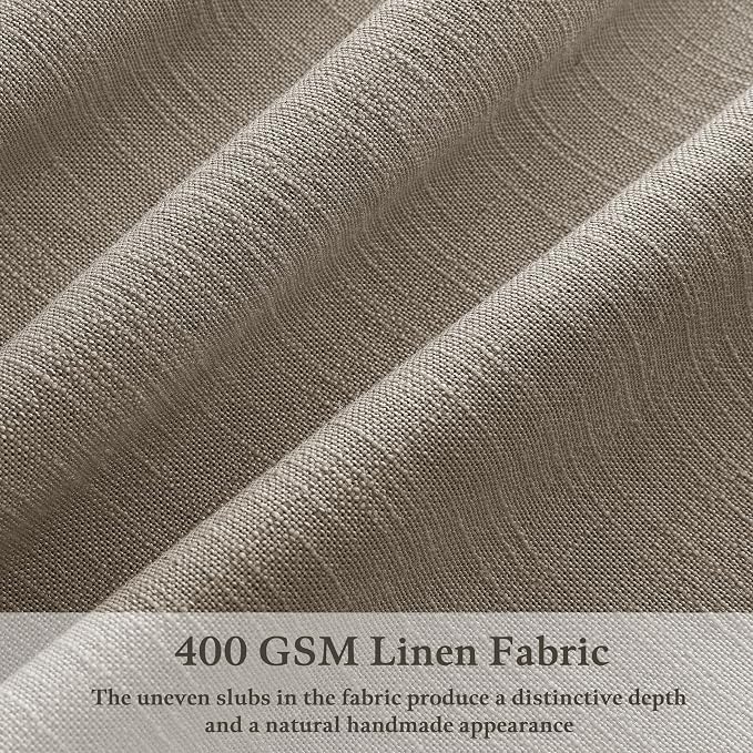Light Filtering 54 Inch Pleated Linen Taupe Curtains 50 Inch Wide | Pinch Pleat - Image 6