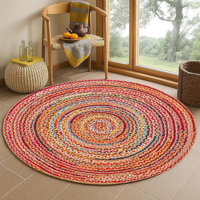 Hausattire Bohemian Braided Rug 5' Round - Image 5