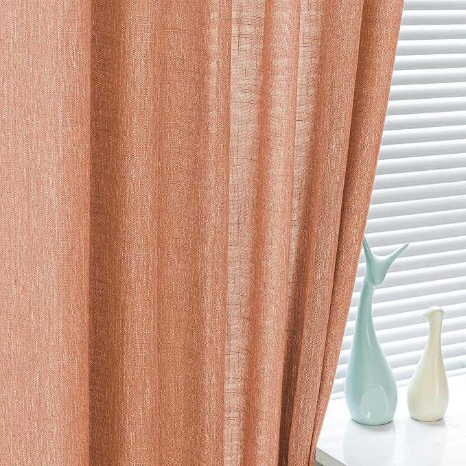 MYSKY HOME Floor Length Burnt Orange Curtains 95 Inch Long Panels, Boho - Image 4
