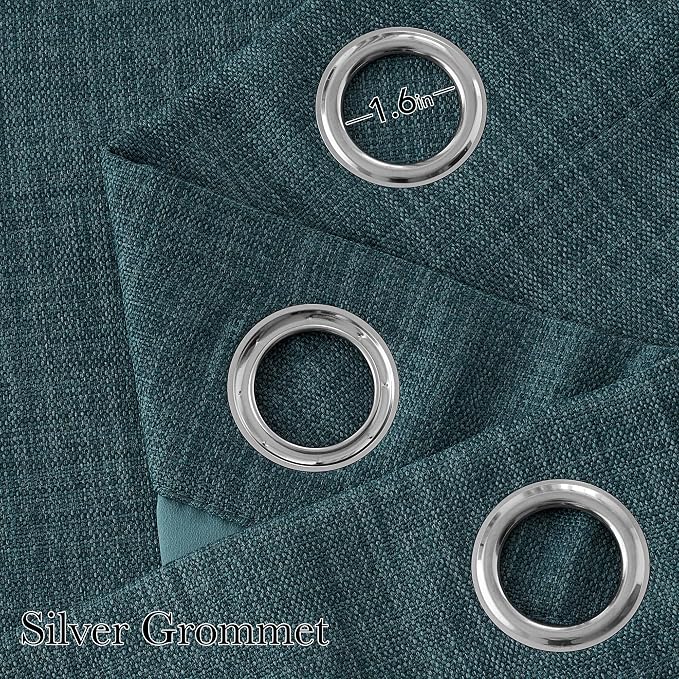 NICETOWN Greyish Blue Blackout Curtains 84 inches Long - Image 2