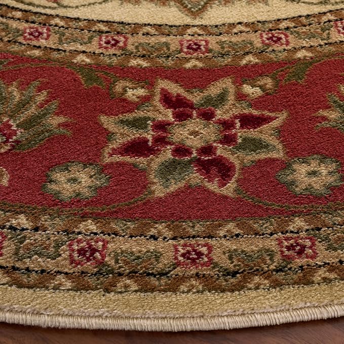 SAFAVIEH Lyndhurst Collection 8' Round Ivory/Rust LNH212R Traditional Oriental - Image 4