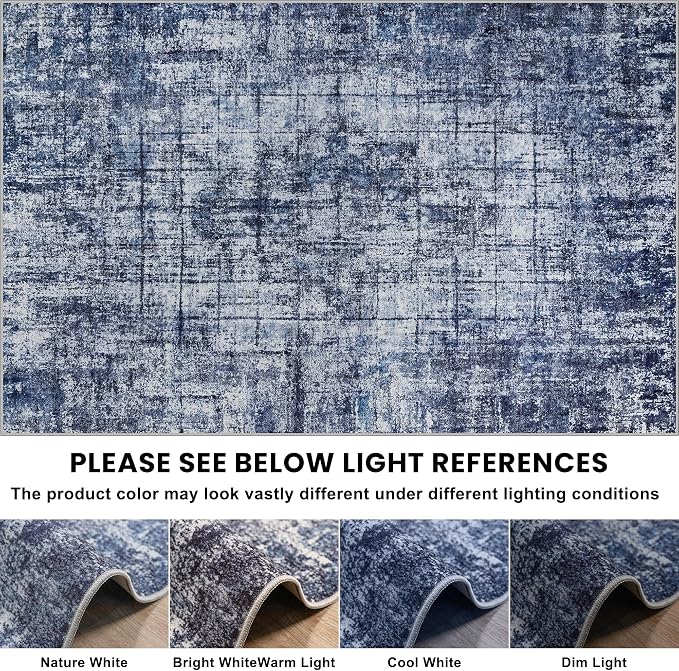 9x12 Area Rugs for Living Room Washable Rug: Anti-Skid Abstract Modern Living - Image 9