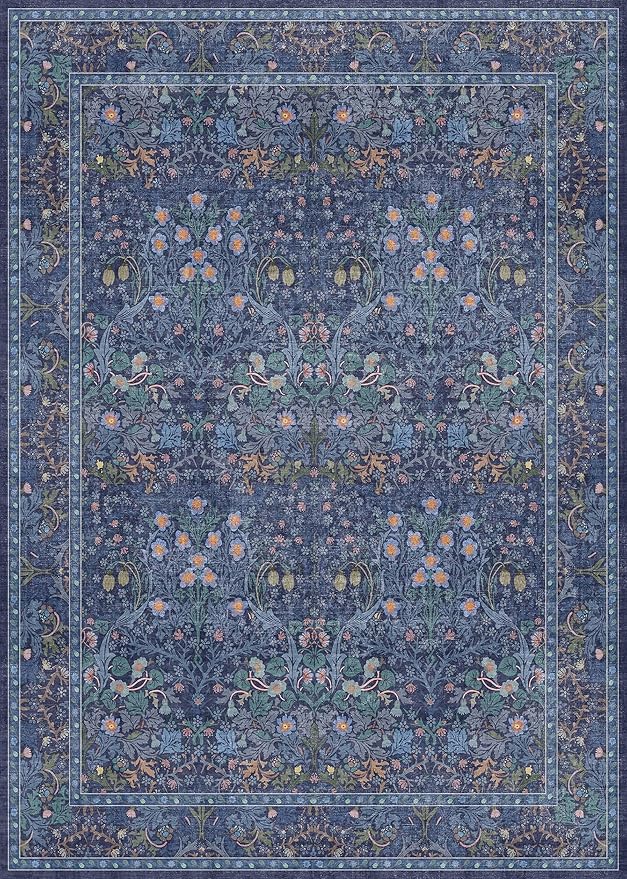 Dark Navy Blue Living Room Rug 5x7 Area Rug - Image 2