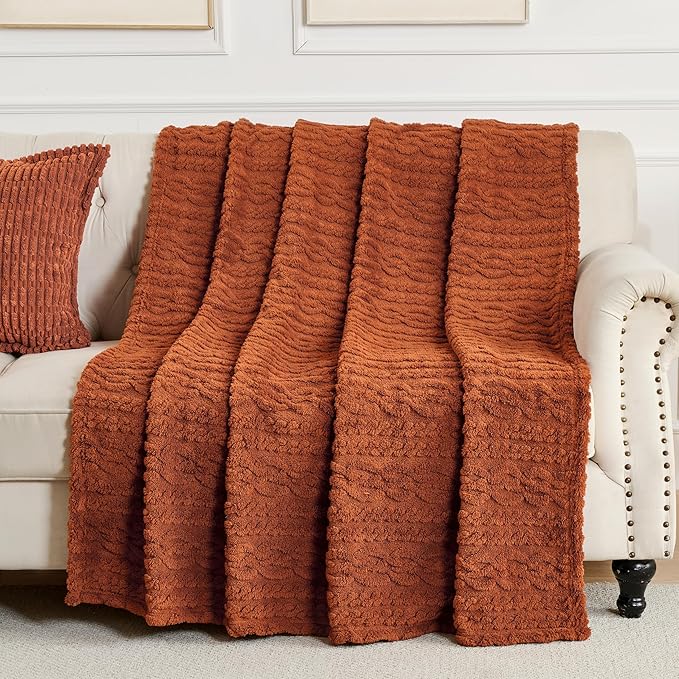 50x70 Inch Rust Throw Blanket by Unknown