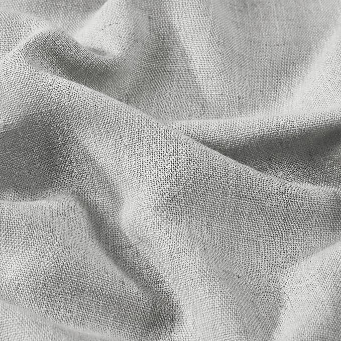 Vision Home Light Gray Pinch Pleated Full Blackout Curtains Linen Blended Room - Image 5