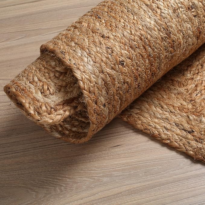 Hausattire Hand Woven Jute Braided Rug, Reversible Boho Entry Area Rugs - Image 9