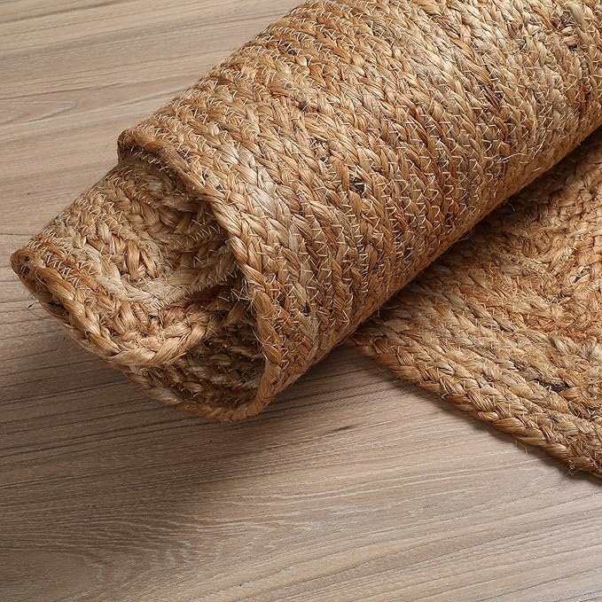 Hausattire Jute Braided Area Rug, 3x5 ft | 100% natural jute, hand woven - Image 7