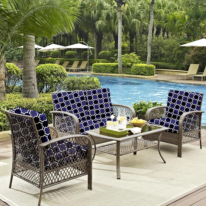 8Pcs Outdoor Cushion Covers, Patio Cushion Covers, Stretch Elastic Slipcovers - Image 6
