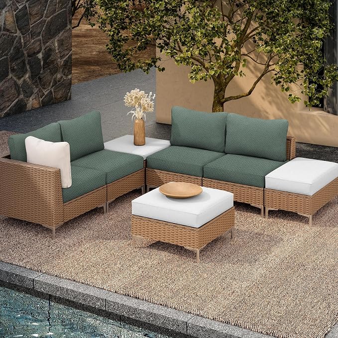 8Pcs Outdoor Cushion Covers, Patio Cushion Covers, Stretch Elastic Slipcovers - Image 5