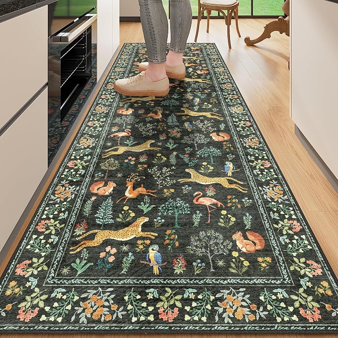 DUKINO 2x10 Kitchen Runner Rug, Soft Non Slip Animal Washable Rug, Non-Shedding by DUKINO