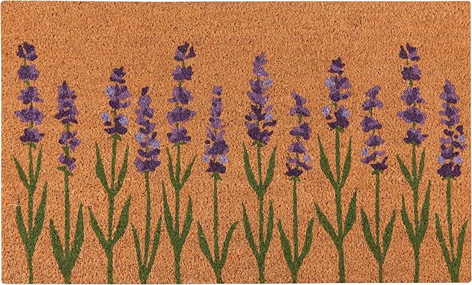 Now Designs Lavender Doormat, W18 x L30in, Durable Outdoor Welcome Mat by NowDesigns