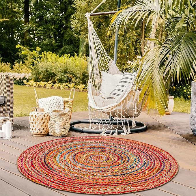 Hausattire Bohemian Braided Rug 5' Round by Hausattire
