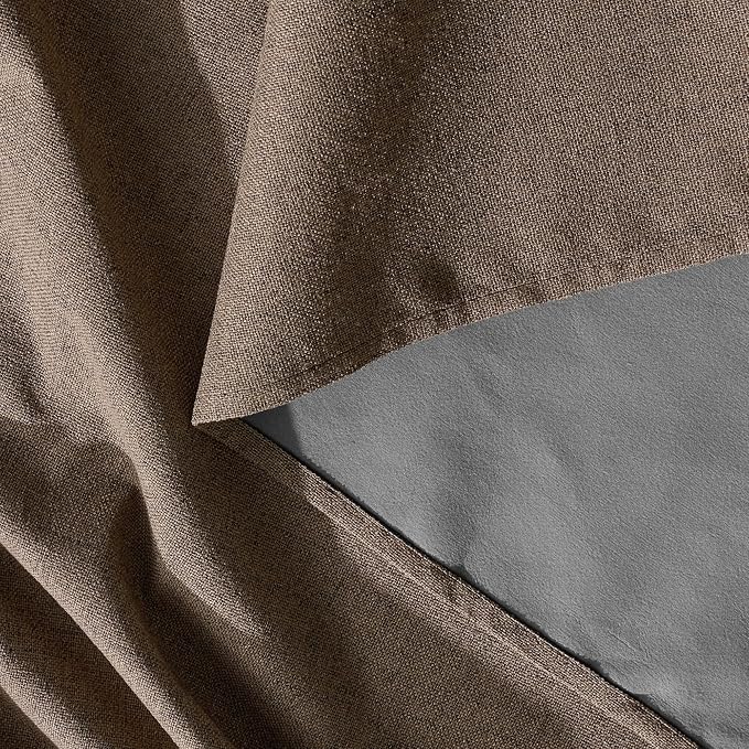 RYB HOME 100% Blackout Polyester Textured Curtains 90 inches Long, Thermal - Image 7