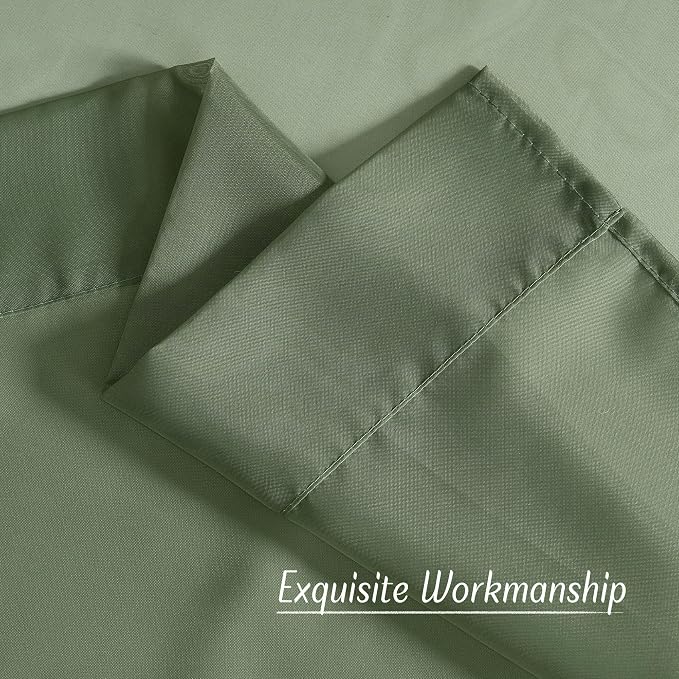 NICETOWN Voile Sheer Forest Green Curtains - Image 6